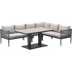 Garden Impressions Burela - Brugge lounge dining set 5-delig rechts - taupe