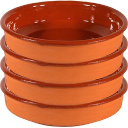 8x Terracotta tapas bakjes/schaaltjes 16 cm - Snack en tapasschalen