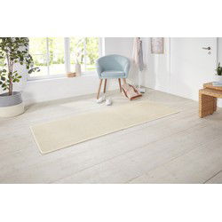 Loper Laagpolig Effen Uni Vloerkleed - Nasty - Creme - 80x300 cm