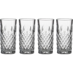 LAV Longdrink/water/drinkglazen Odin - gedecoreerd glas - 4 stuks - 350 ml - Longdrinkglazen