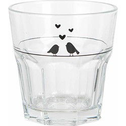 Clayre & Eef Waterglas 200 ml Transparant Glas Vogels Drinkbeker