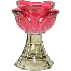 Clayre & Eef Waxinelichthouder Roze Glas