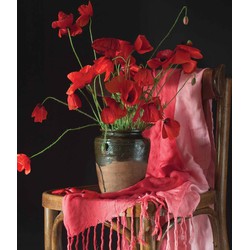 Rode bloemen 50x70cm Tuinschilderij - Customize-it