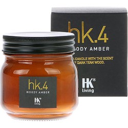 HK-living geurkaars in glazen potje HK. 4 bosrijk amber 7,5x7,5x8cm