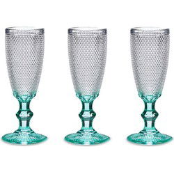 Vivalto - Champagneglazen Monaco serie - 6x blauw - voet 180 ml - Champagneglazen