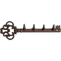 Sleutelrekje - met 4 haken - 30 cm - gietijzer - rekje in sleutel vorm - Sleutelkastjes
