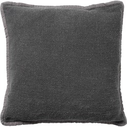 Dutch Decor BOWIE - Sierkussen 45x45 cm - van gewassen katoen - Charcoal Gray - antraciet - Dutch Decor