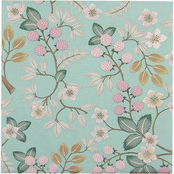 Clayre & Eef Servetten Papier Set van 20 Groen Papier Bloemen