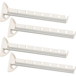 Leifheit Kledinghaak - 4x - inklapbaar - kunststof - wit - 31 cm - Kledinghangers