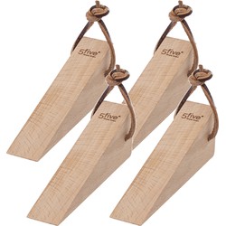 Set van 8x stuks deurstoppers/deurwiggen 12 cm hout - Deurstoppers