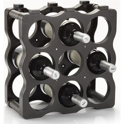PlasticForte Wijnrek voor 9x flessen - stapelbaar - 36 x 12,5 x 36 cm - Wijnrekken