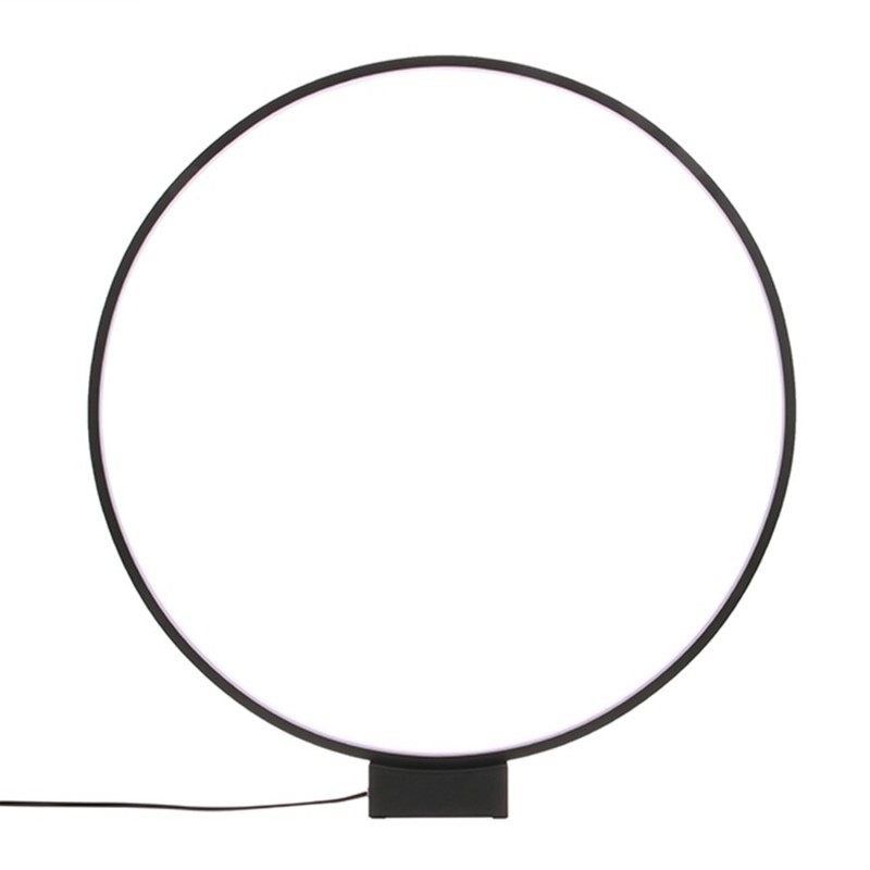 HKliving tafellamp lichtgevende cirkel lamp zwart aluminium - 