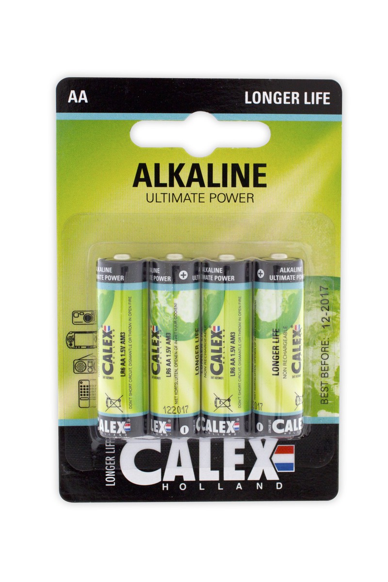 3 stuks - Alkaline penlite aa 1,5v lr6, blister 4 stuks - Calex - 