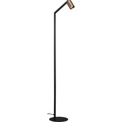 Tabora 1L vloerlamp GU10 (excl) zwart + geborsteld brons, vloerlamp