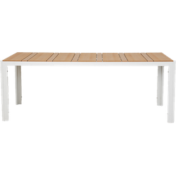 Issey aluminium tuintafel beige met polywood tafelblad - 205 x 90 cm