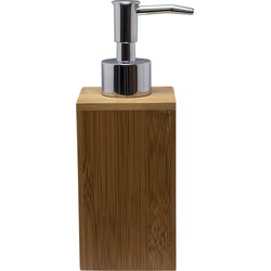 Zeeppomp/dispenser van bamboe 17 cm - Zeeppompjes