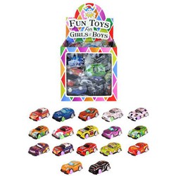 Uitdeelcadeautjes - Pull Back Auto's in Traktatiebox (48 stuks)