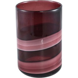 PTMD Meradi Ronde Vaas - H25 x Ø15,5 cm - Glas - Rood