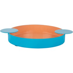 Present Time - Dienblad Double Funky Medium - Peach orange & aqua blue