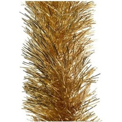 6x Kerst lametta guirlandes goud 10 cm breed x 270 cm kerstboom versiering/decoratie - Kerstslingers