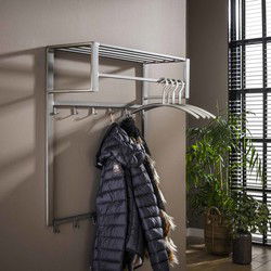 Industriële Kapstok Milano Geborsteld Metaal 12-haaks