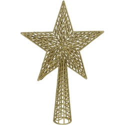 Kunststof kerstboom ster piek goud 36 cm - Kerstpieken - kerstboompieken