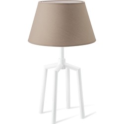 Home sweet home tafellamp Spinn wit & lampenkap Largo - taupe