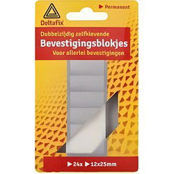 Bevestigingsblok 25x12mm wit 24st