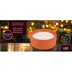 Wachskerze LED innen/außen 3 flammig - Lumineo