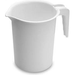 PlasticForte Mengbeker - 2x - 1,2 liter - wit - kunststof - schenkkan - Maatbekers