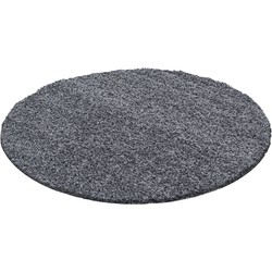 Tapijtenloods Basic Rond Shaggy vloerkleed Grijs Hoogpolig- 160 CM ROND