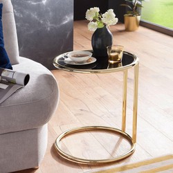 Pippa Design ronde bijzettafel met stijlvol frame - goud