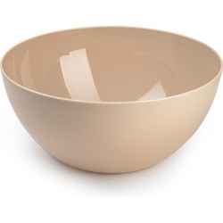 Plasticforte Serveerschaal/saladeschaal - D28 x H14 cm - kunststof - beige - Serveerschalen