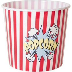 Gerimport Popcorn bak - rood/wit - kunststof - D21 - 7 liter - herbruikbaar - Snack en tapasschalen