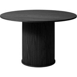 Eettafel Ø120cm Eikenhout - Zwart - Tafel Nola