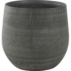 Ter Steege Plantenpot/bloempot - keramiek - grijs - 31 x 28 cm - Plantenpotten