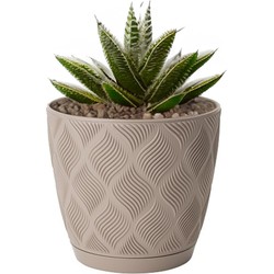 Form Plastic Plantenpot/bloempot New Age - kunststof - beige - D23 x H21 cm - Plantenpotten