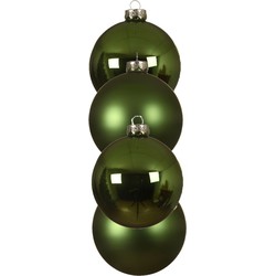 4x stuks glazen kerstballen groen 10 cm mat/glans - Kerstbal