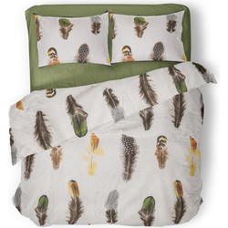 Charm & Co Feathers Dekbedovertrek - Lits Jumeaux - 240x200/220cm - Katoen Blended Dekbedovertrek - Multi