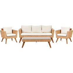 Beliani VITTORIA - Loungeset-Beige-PE rotan