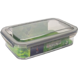 1x Voorraad/vershoudbakjes 1,2 liter transparant/grijs plastic 24 x 15 cm - Vershoudbakjes