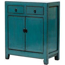 Fine Asianliving Antieke Chinese Kast Teal High Gloss B75xD39xH92cm