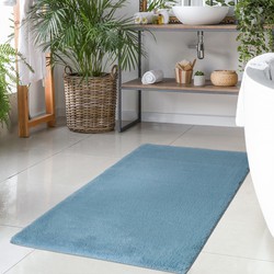 Tapijtenloods Paradise Badmat Hoogpolig Anti-Slip Blauw- 40x60 CM