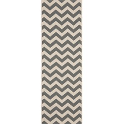 Safavieh Chevron Geweven Binnen/Outdoor Vloerkleed, Courtyard collectie, CY6244, in Grijs & Beige, 69 X 244 cm