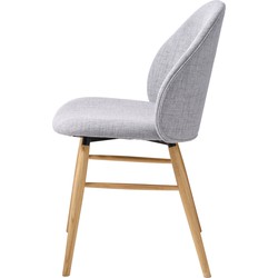Eetkamerstoel Stof - Grijs - 58x50x83,5cm - Stoel Teno