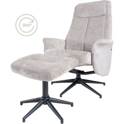 Relaxfauteuil Bindy + Hocker - Perfect Harmony - Taupe 04