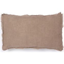 Kave Home - Draupadi kussenhoes 100% linnen in bruin 30 x 50 cm