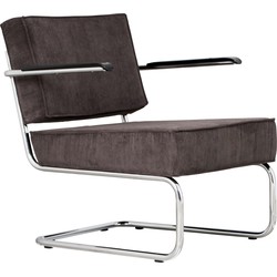 ZUIVER Lounge Chair Ridge Rib Arm Grey 6A