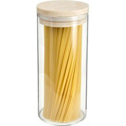 Voorraadbus/voorraadpot 1,3L glas met houten deksel - Voorraadpot