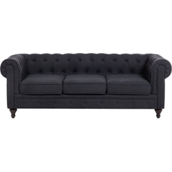 CHESTERFIELD - Driezitsbank  - Grafietgrijs -  Polyester